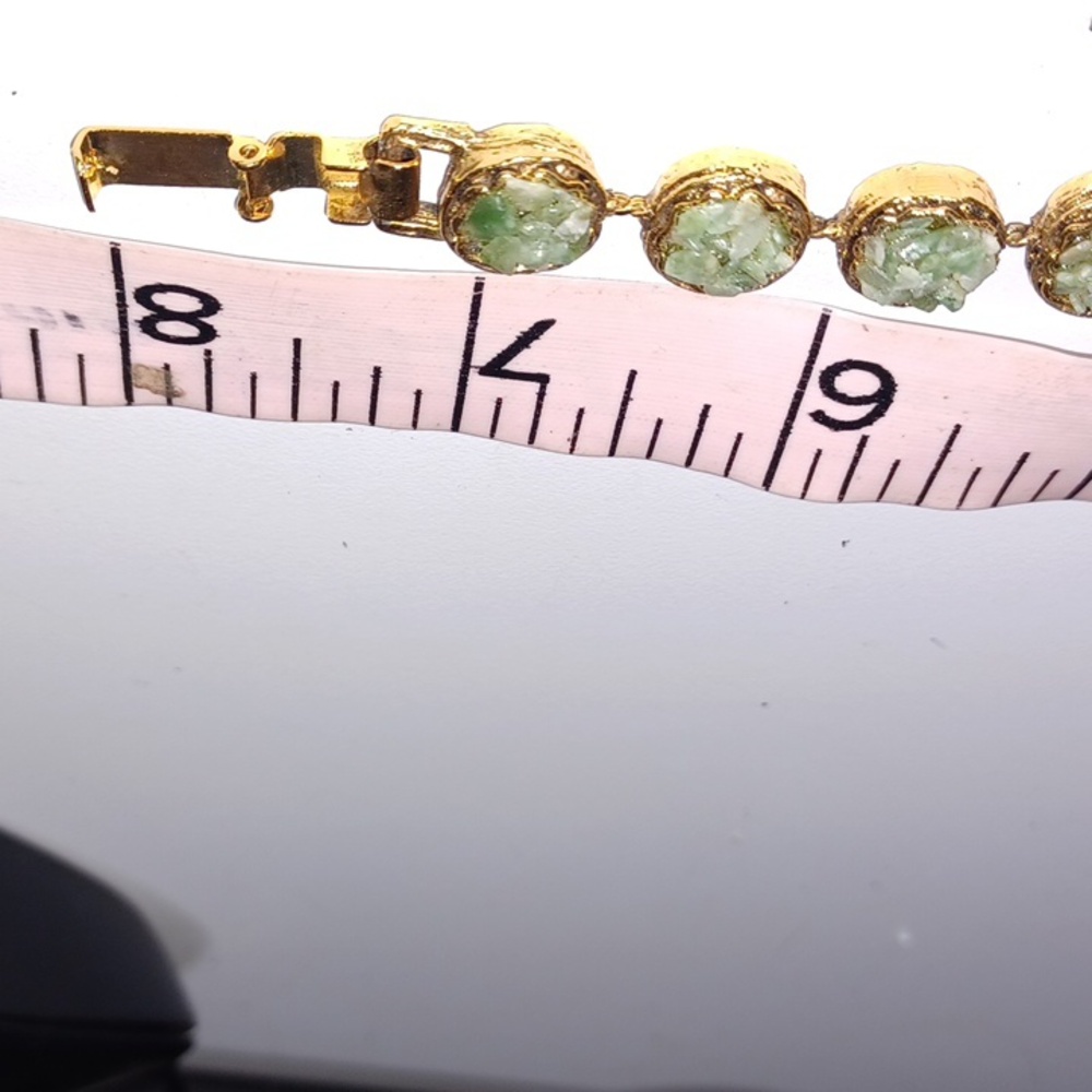 Vintage Jade Chip Bracelet Stone Jewelry - Picture 5 of 5